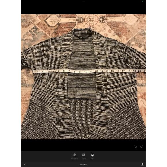 I.n studio open front black and gray marled cardigan size large petite - Picture 4 of 7